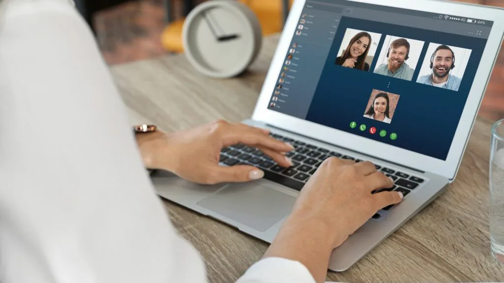 person joins another video conferencing call that could have been an asynchronous video