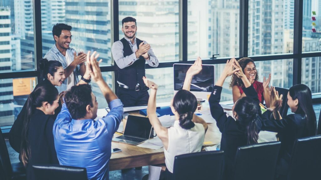 engaged employees during a video training program